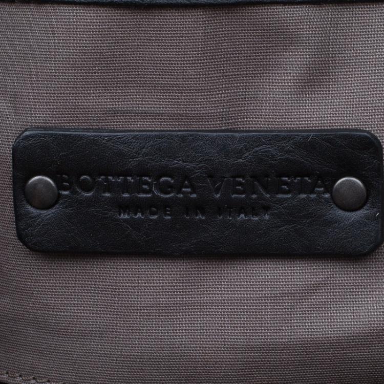 Pre Owned Bottega Veneta Black Leather Drawstring Backpack 