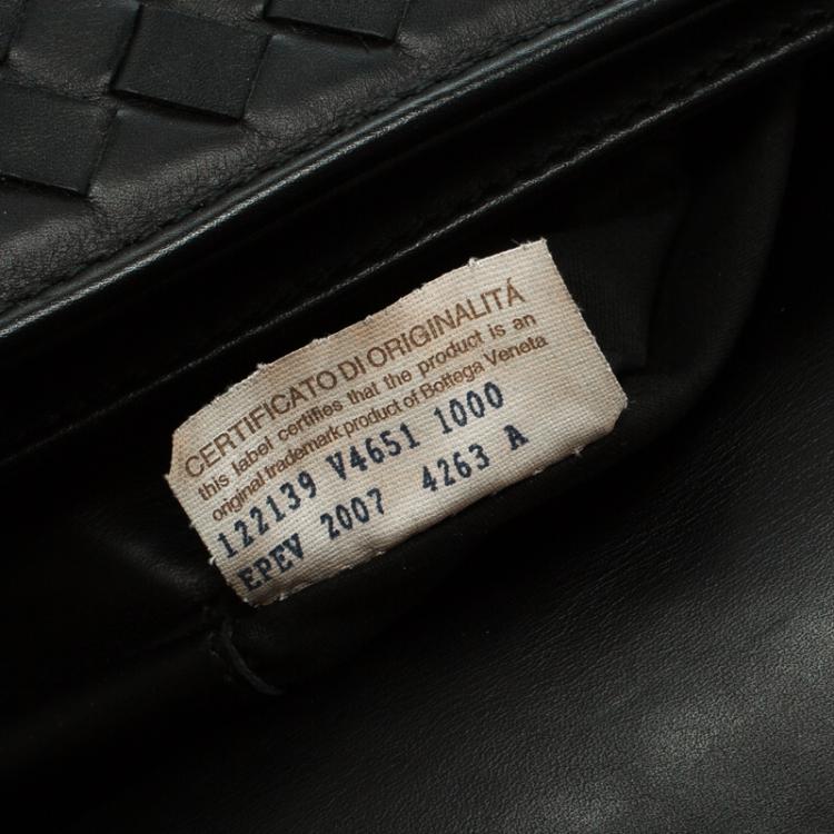 Pre Owned Bottega Veneta Black Intrecciato Leather Briefcase  