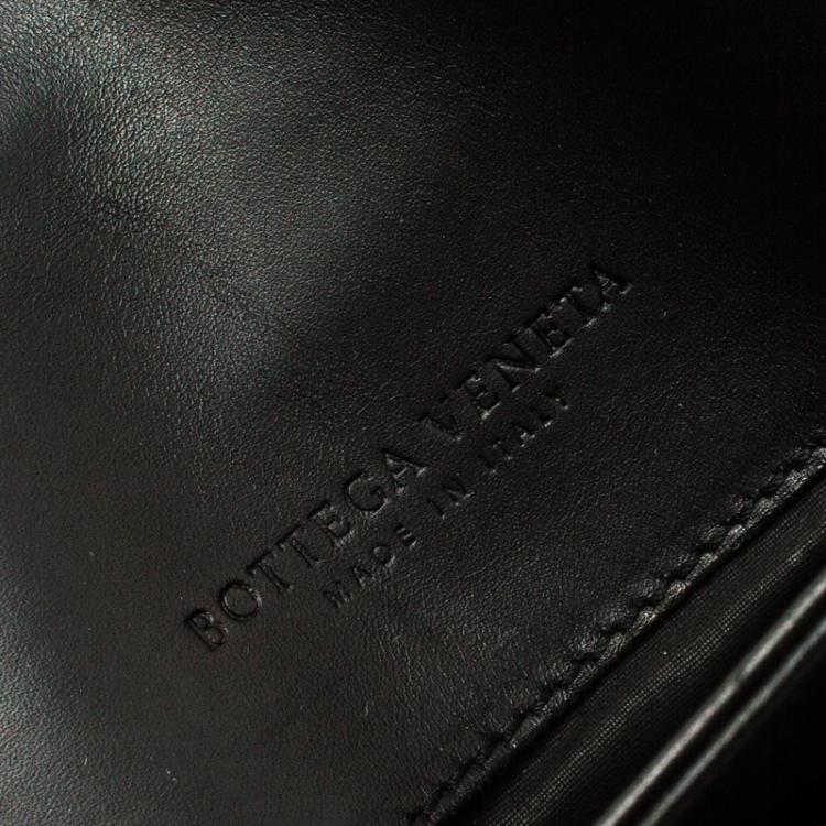 Pre Owned Bottega Veneta Black Intrecciato Leather Briefcase  