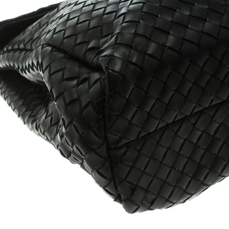Pre Owned Bottega Veneta Black Intrecciato Leather Briefcase  