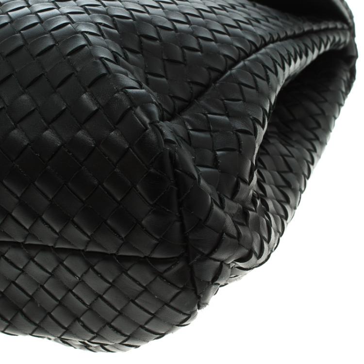Pre Owned Bottega Veneta Black Intrecciato Leather Briefcase  