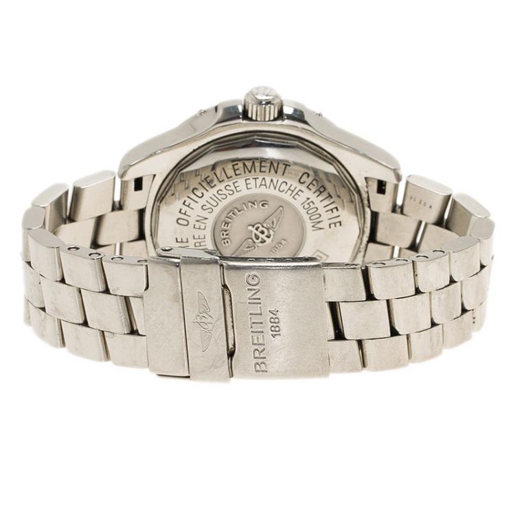 Pre Owned Breitling Yellow Stainless Steel SuperOcean Men's Wristwatch 41.5MM