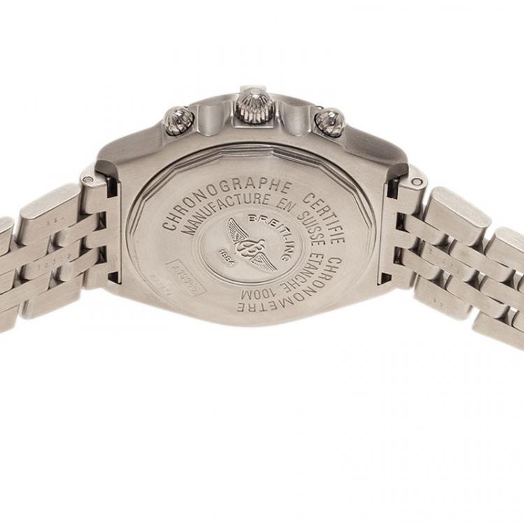 Pre Owned Breitling Silver Stainless Steel Crosswind Men's Watches 44MM
