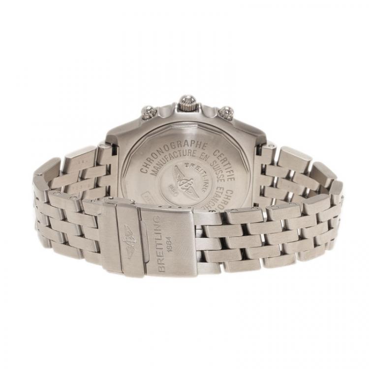 Pre Owned Breitling Silver Stainless Steel Crosswind Men's Watches 44MM