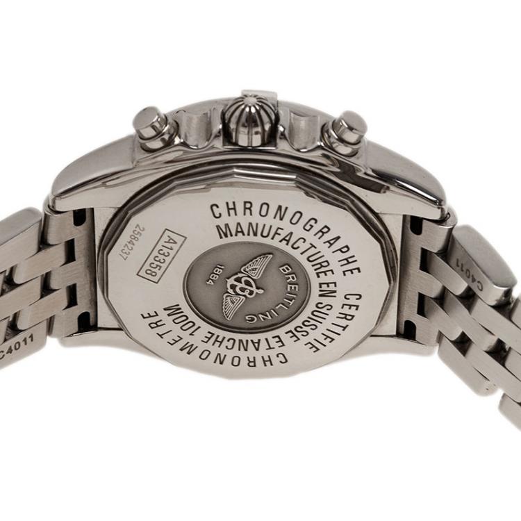 Pre Owned Breitling White Stainless Steel Galactic Men's Wristwatch 39MM