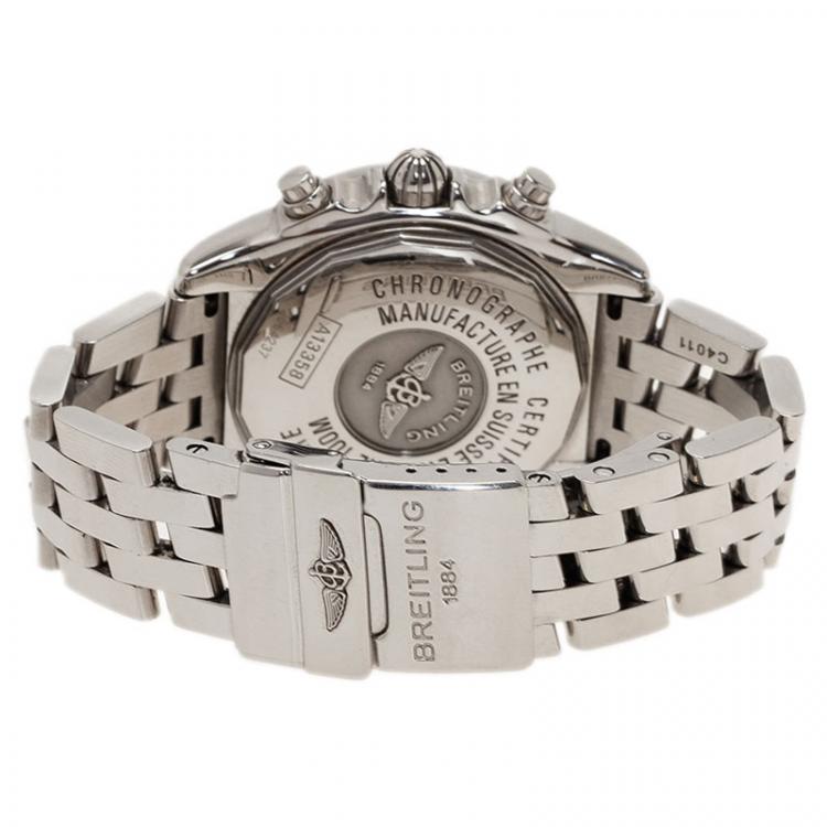 Pre Owned Breitling White Stainless Steel Galactic Men's Wristwatch 39MM