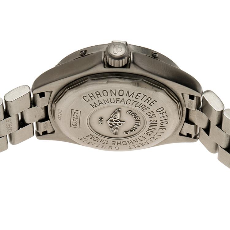 Pre Owned Breitling Black Stainless Steel SuperOcean Men's Wristwatch 42MM