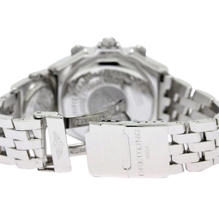 Pre Owned Breitling White Stainless Steel Crosswind Special Men's Wristwatch 44MM