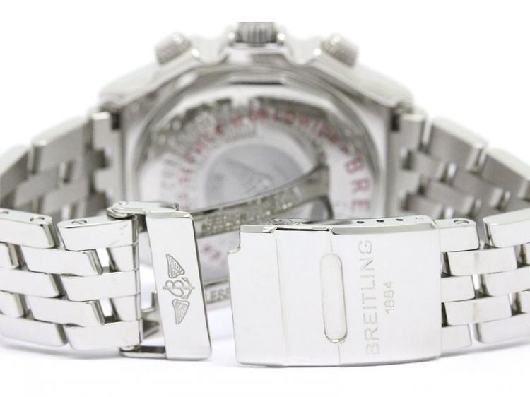 Pre Owned Breitling Black Stainless Steel Crosswind Men's Wristwatch 44MM