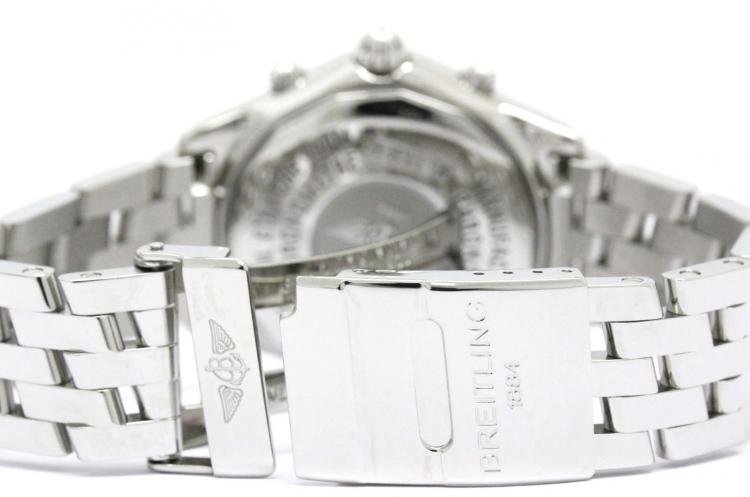 Pre Owned Breitling White Stainless Steel Windrider Men's Wristwatch 38MM