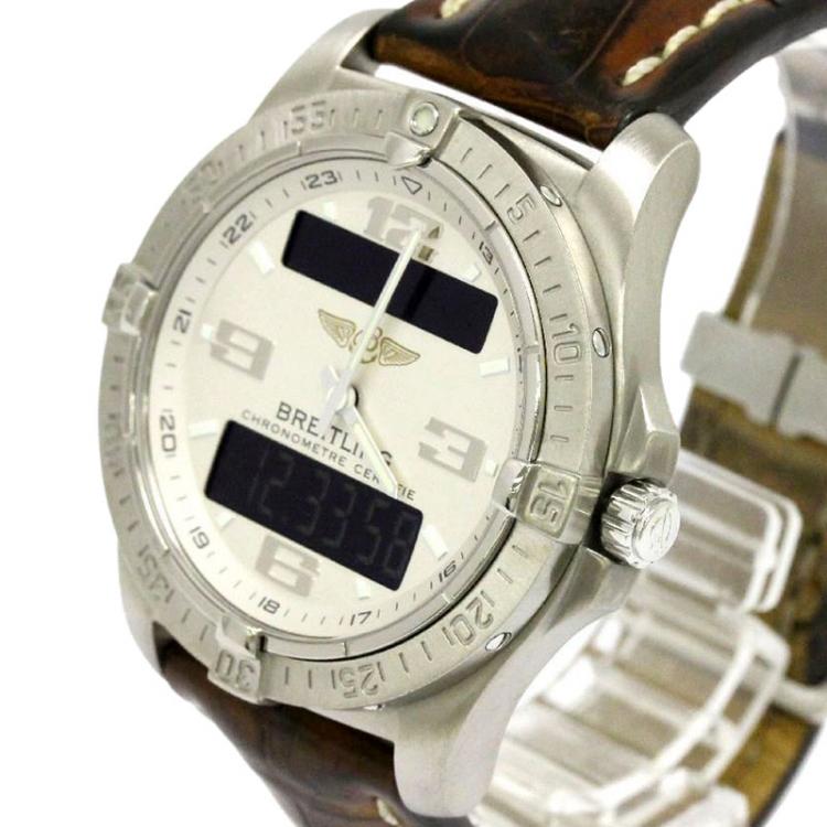 Pre Owned Breitling White Titanium Aerospace Men's Wristwatch 40MM