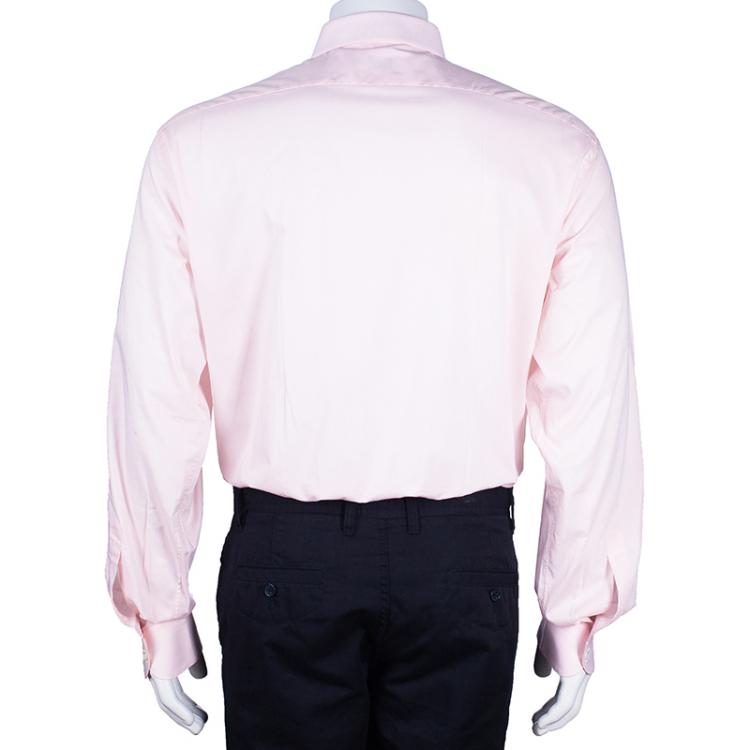 Pre Owned Brioni Men's Light Pink Cotton Shirt L