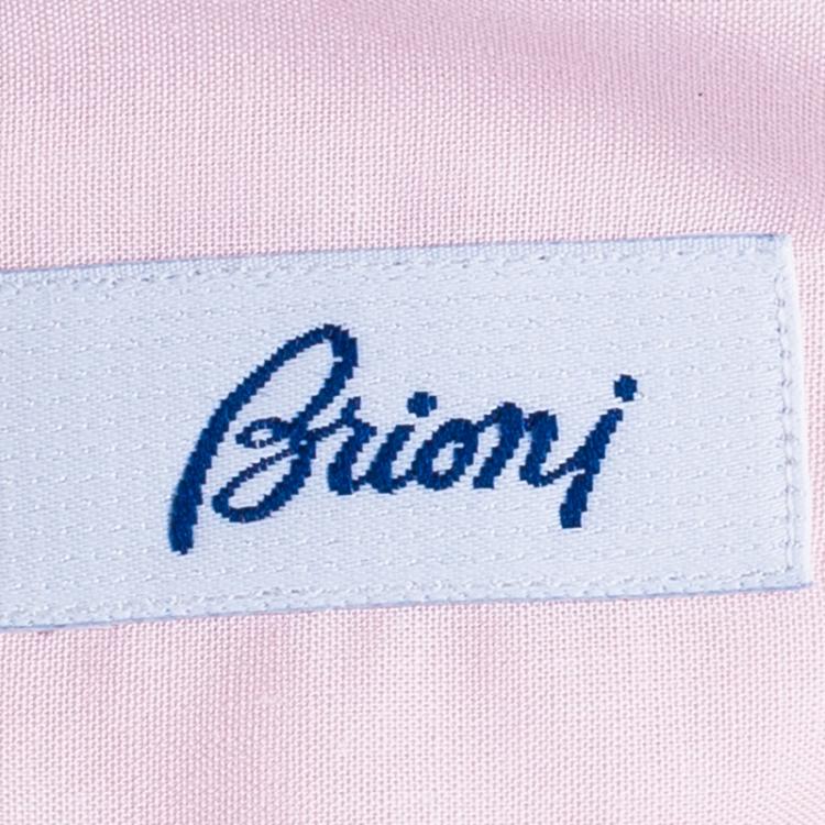 Pre Owned Brioni Men's Light Pink Cotton Shirt L
