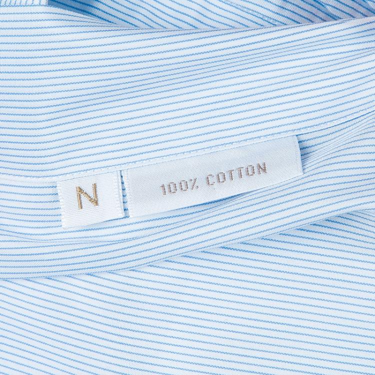 Pre Owned Brioni Men's Light Blue Pinstripe Cotton Shirt  L