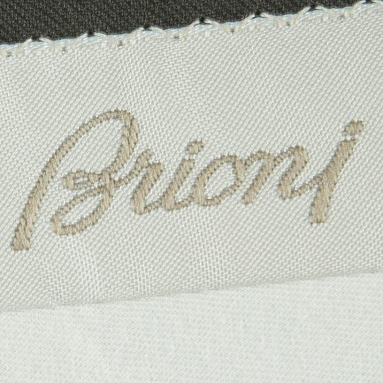 Pre Owned Brioni Olive Green Roman Style Wool Trousers 4XL