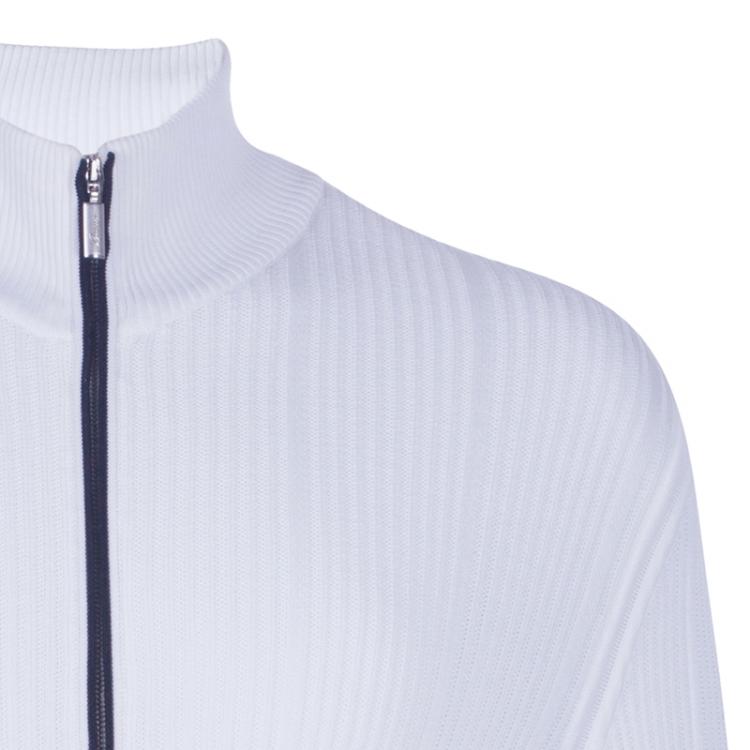 Pre Owned Brioni Men's White Rib Knit Cardigan M
