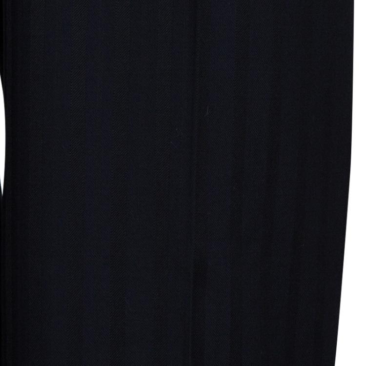 Pre Owned Brioni Navy Blue and Black Striped Suit S