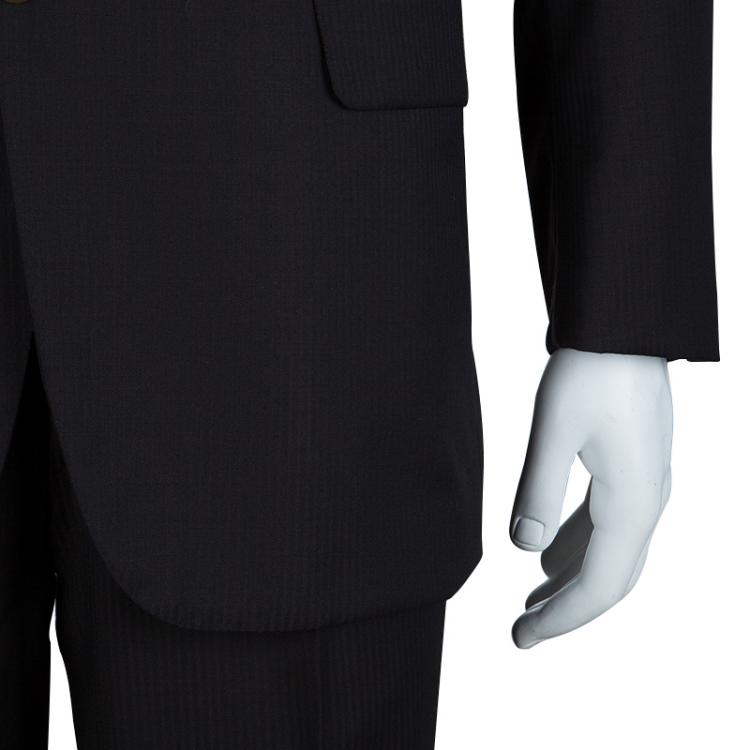 Pre Owned Brioni Dark Brown Striped Suit M