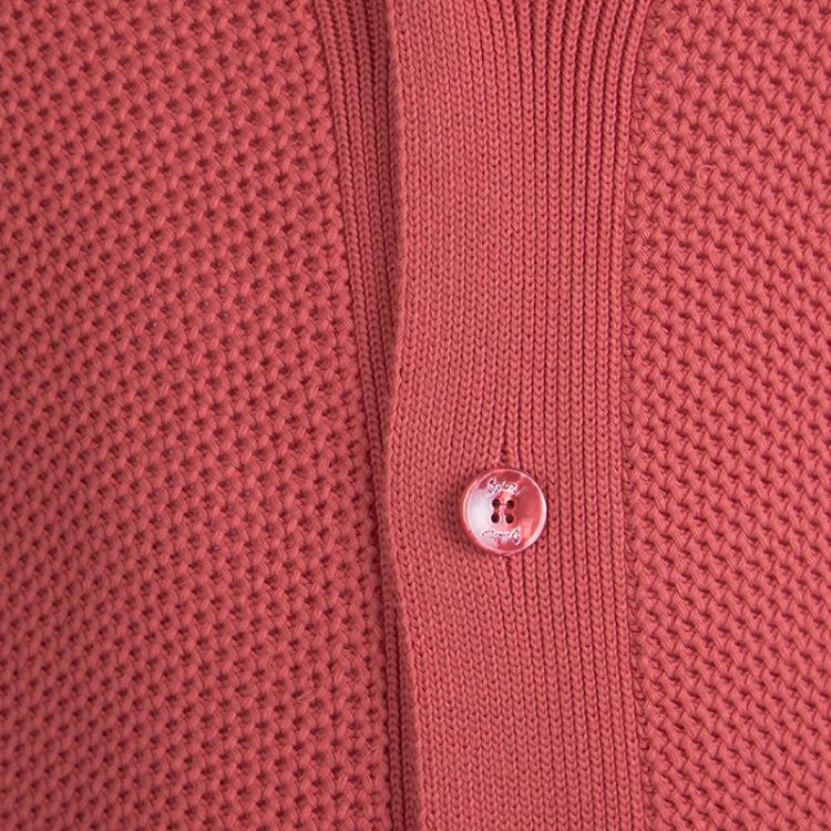 Pre Owned Brioni Pink Chunky Knit Button Front Cardigan L