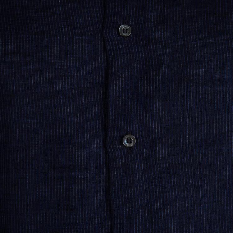 Pre Owned Brioni Indigo Pin Striped Linen Shirt L