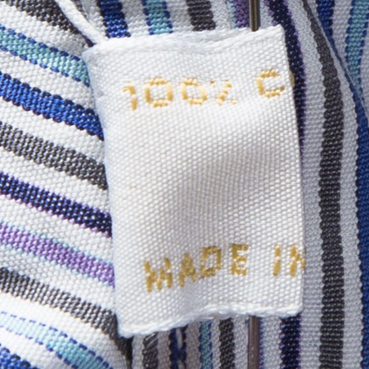 Pre Owned Brioni Multicolor Striped Cotton Long Sleeve Shirt XL