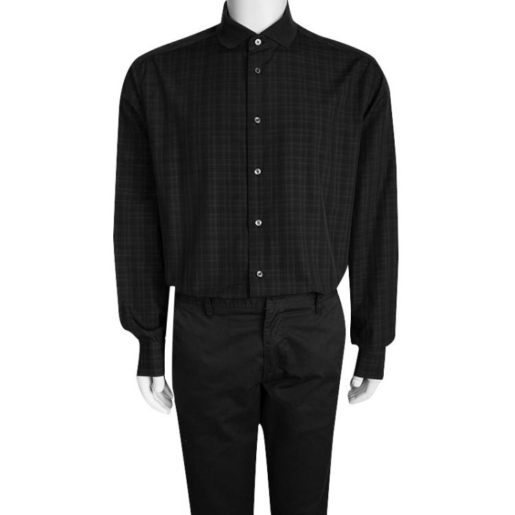 Pre Owned Brioni Multicolor Tartan Plaid Long Sleeve Button Front Shirt XXL