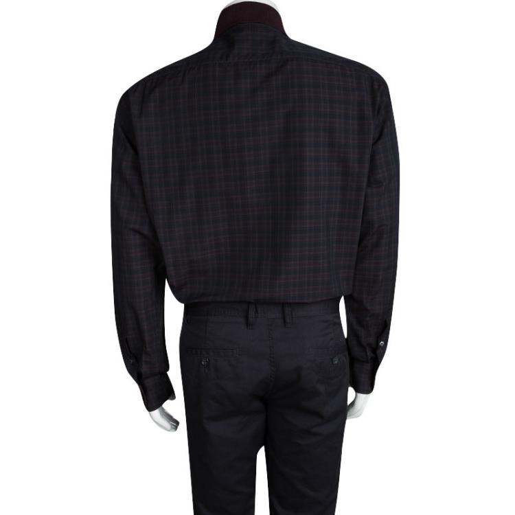 Pre Owned Brioni Multicolor Tartan Plaid Long Sleeve Button Front Shirt XXL