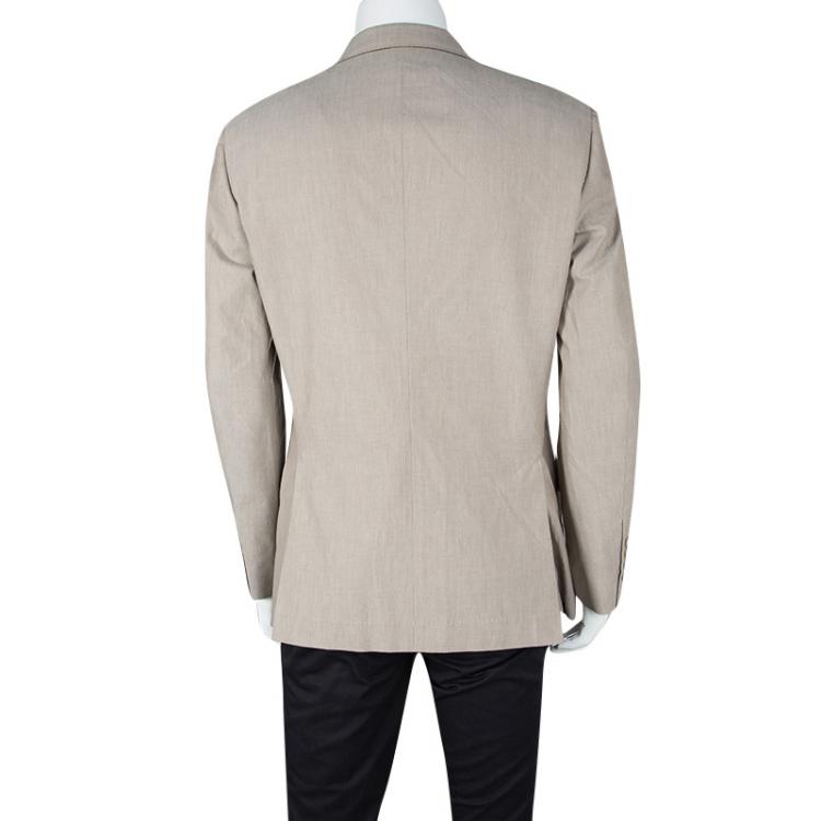 مملوكة مسبقًا Brunello Cuccinelli Beige Cotton Double Breasted Blazer L