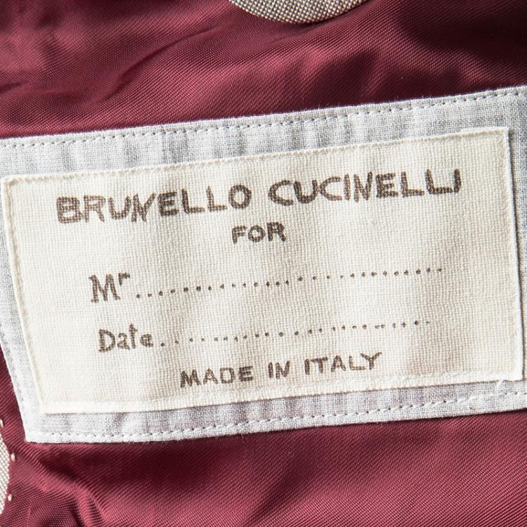 مملوكة مسبقًا Brunello Cuccinelli Beige Cotton Double Breasted Blazer L