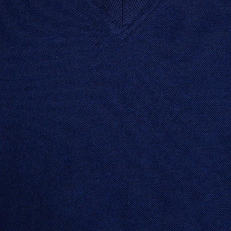 Pre Owned Brunello Cucinelli Blue Mock Shirt Layer Short Sleeve Sweater XXL