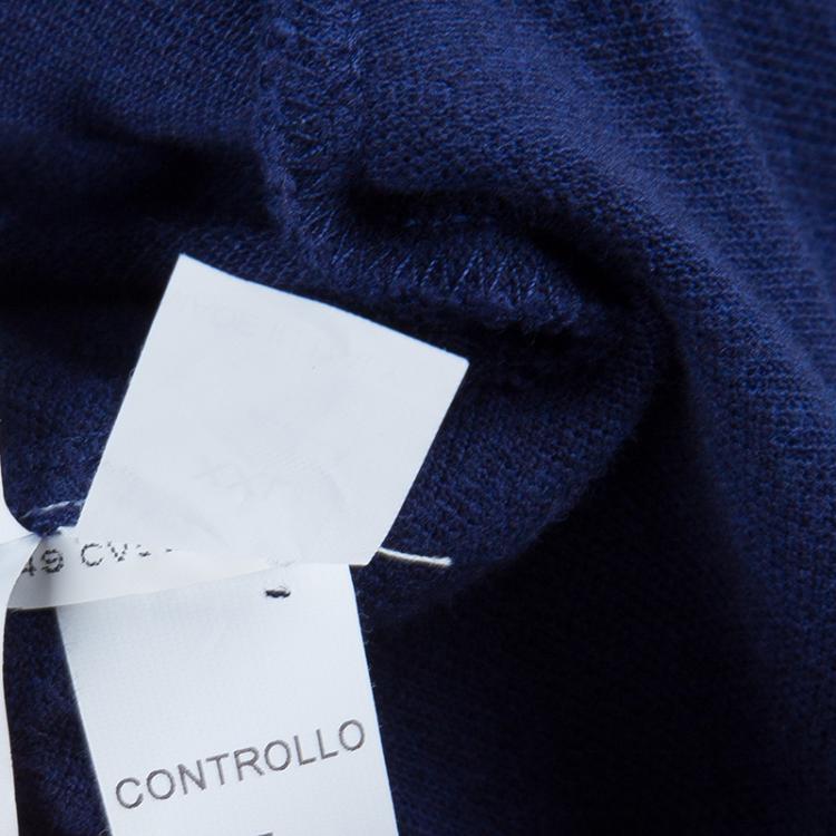 Pre Owned Brunello Cucinelli Blue Mock Shirt Layer Short Sleeve Sweater XXL