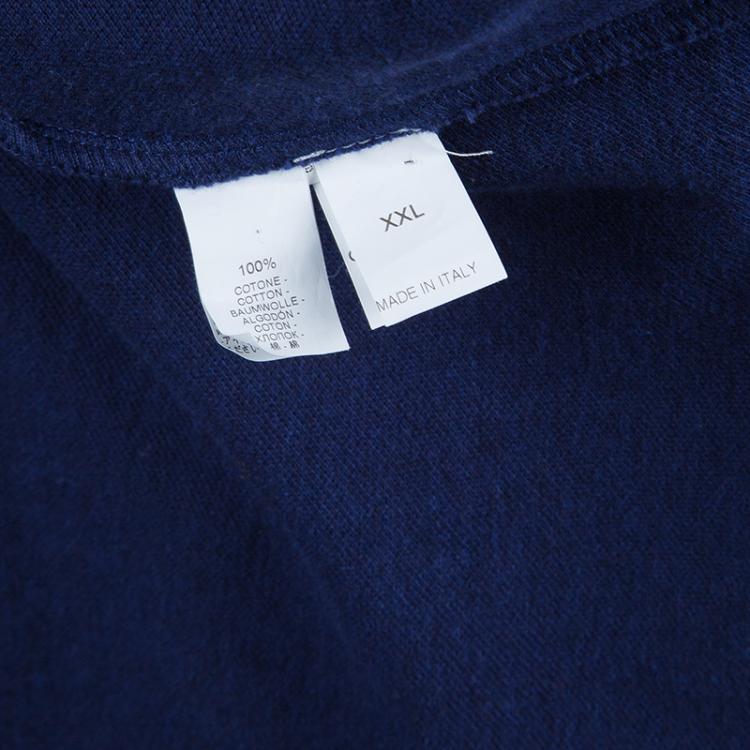 Pre Owned Brunello Cucinelli Blue Mock Shirt Layer Short Sleeve Sweater XXL