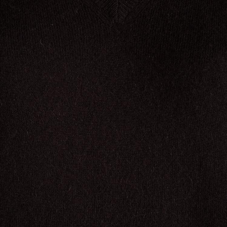 Pre Owned Brunello Cucinelli Brown Cashmere Sleeveless V-Neck Sweater M