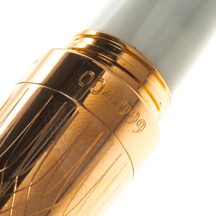 Pre Owned Bugatti Montegrappa Pur Sang Duotone Pearl / Rose Gold Limited Edition Pen, 18k Rose Gold Nib