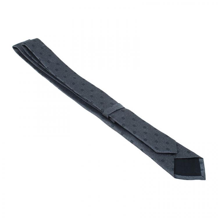 مملوكة مسبقًا Burberry Grey Polka Dot Silk Tie