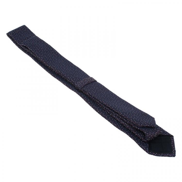 Pre Owned Burberry Purple Two Tone Woven Silk Tie
