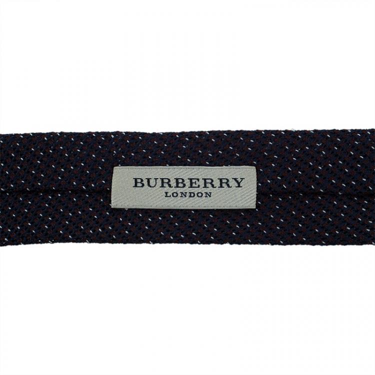 Pre Owned Burberry Purple Two Tone Woven Silk Tie