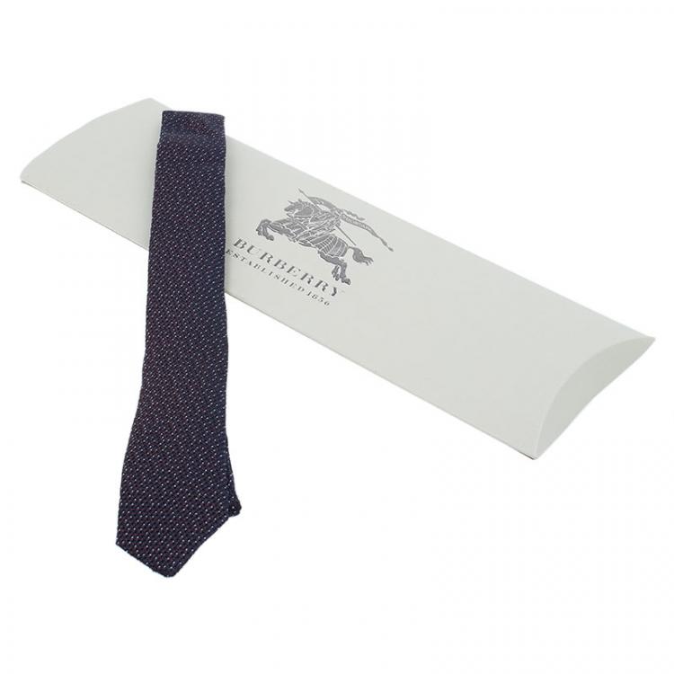 Pre Owned Burberry Purple Two Tone Woven Silk Tie