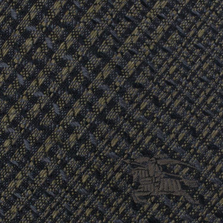 Pre Owned Burberry Green and Grey Check Silk Tie