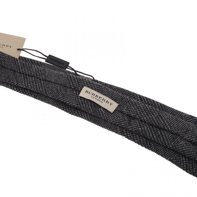 Pre Owned Burberry Grey Cashmere and Wool Blend Tie 