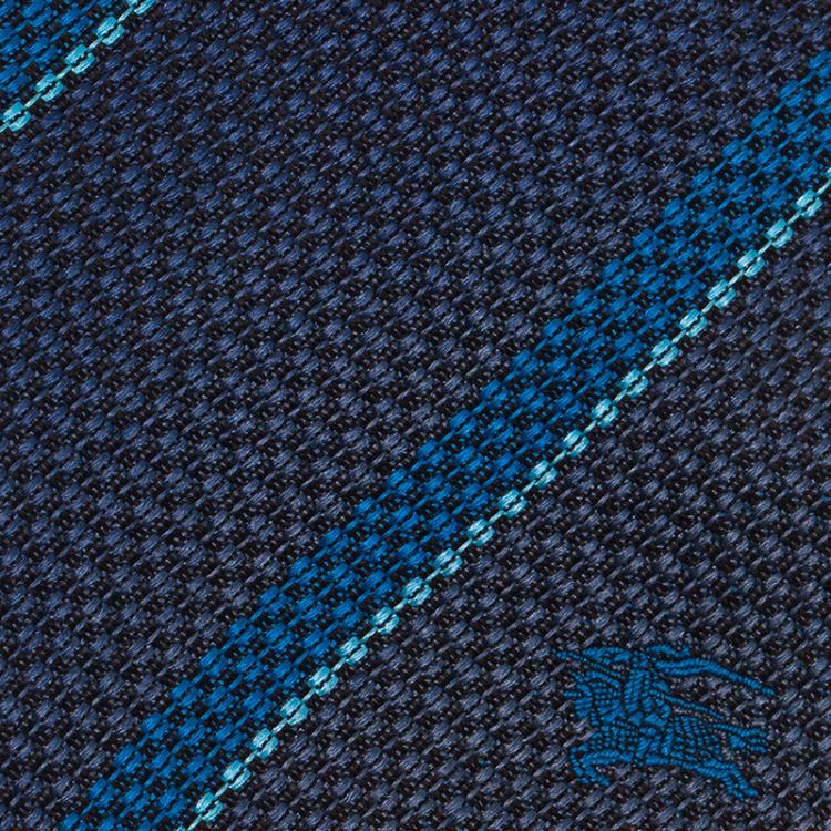 Pre Owned Burberry Blue Striped Silk Tie