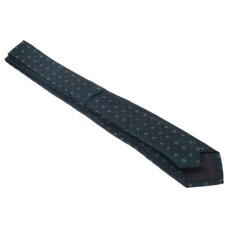 Pre Owned Burberry Green Floral Silk Tie 