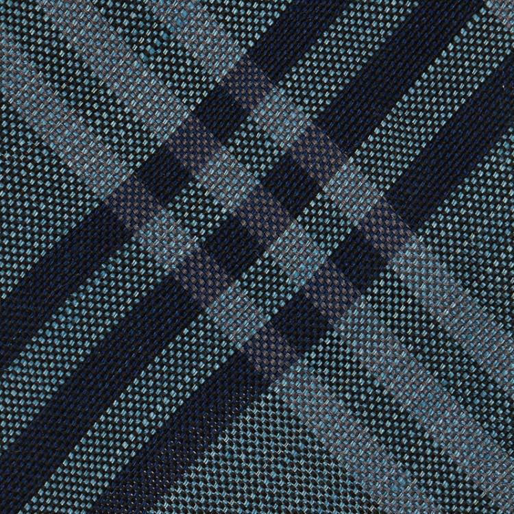 Pre Owned Burberry Blue Nova Check Silk Tie 