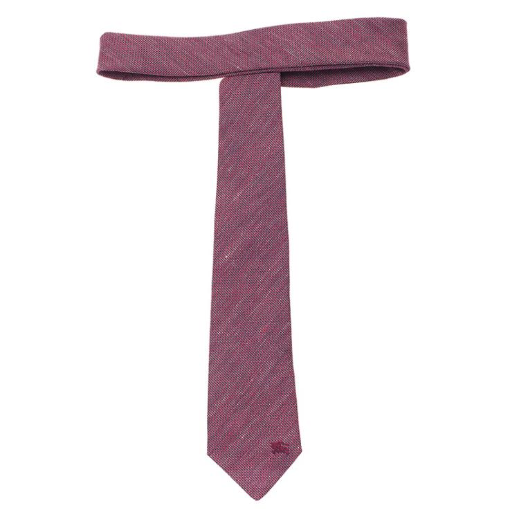 Pre Owned Burberry Purple Silk Tie