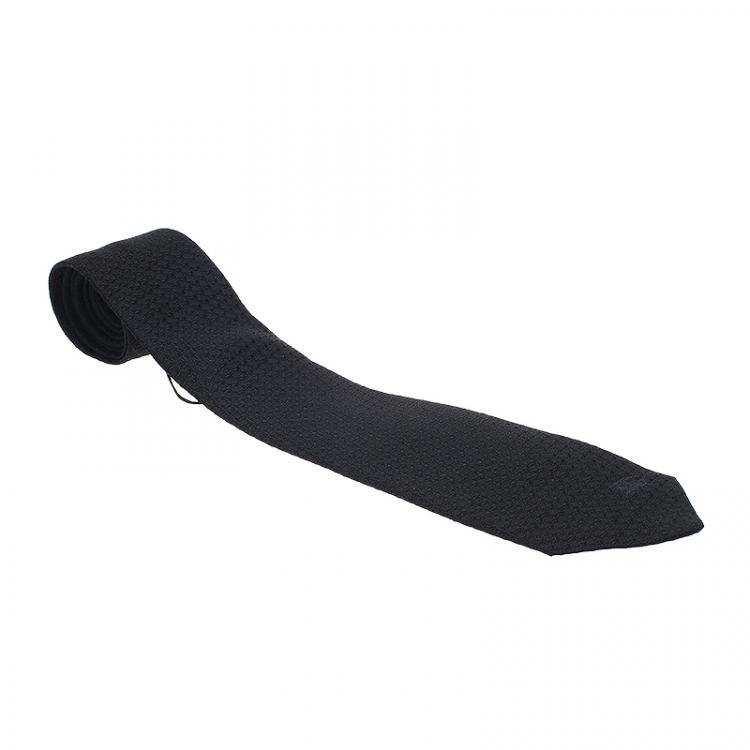 Pre Owned Burberry Black Silk Tie 