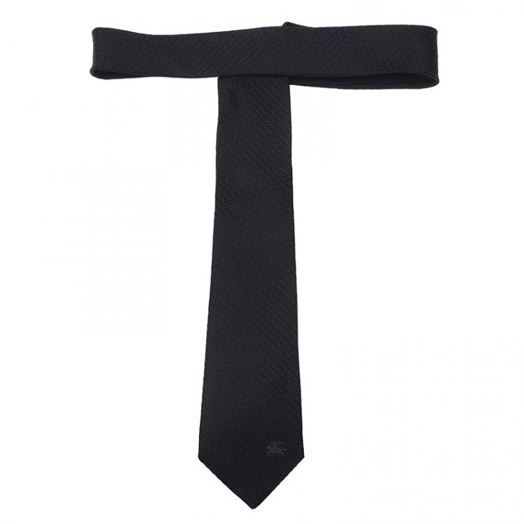 Pre Owned Burberry Black Silk Tie 