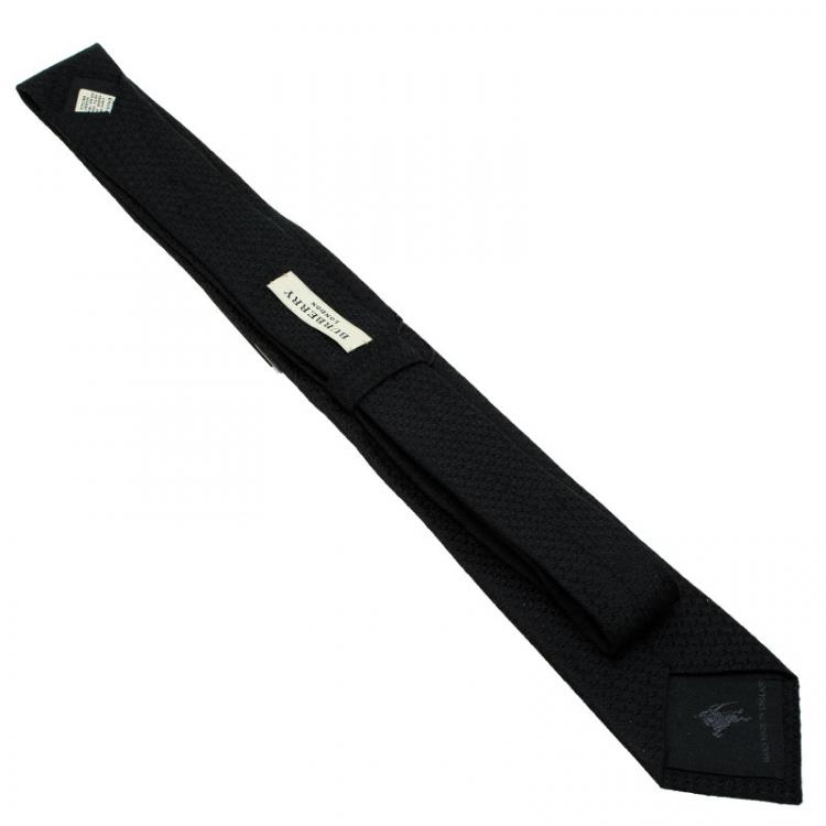 Pre Owned Burberry Black Silk Tie 