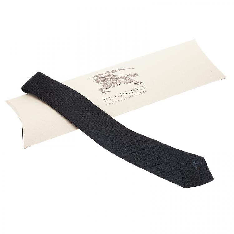 Pre Owned Burberry Black Silk Tie 