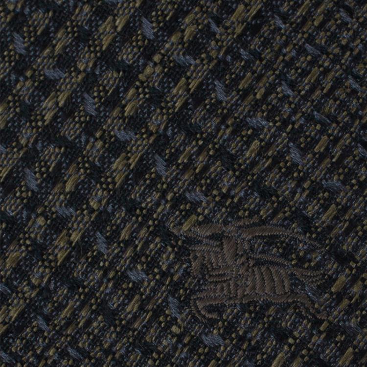 Pre Owned Burberry Green Silk and Linen Tie 