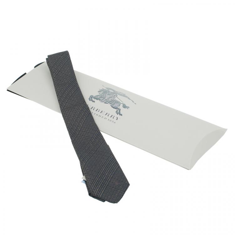 Pre Owned Burberry Green Silk and Linen Tie 